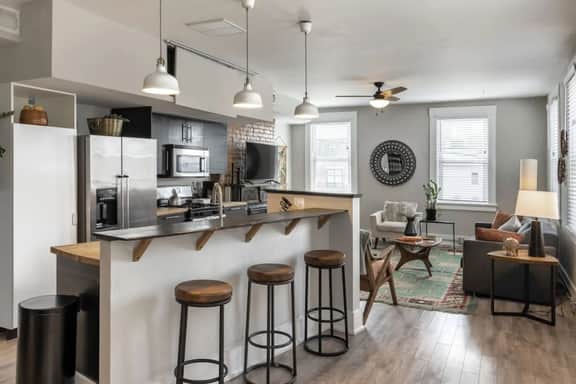 Beams of natural light in a walkable 2-bdrm condo